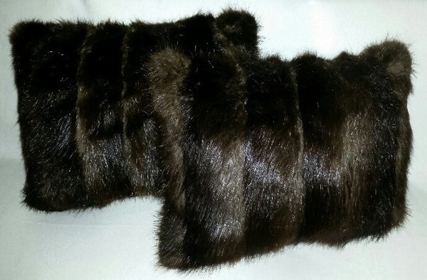 Long Haired Beaver Pillows - A Pair